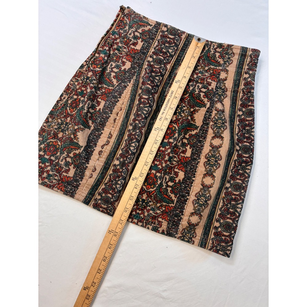 Free People Modern Mini Skirt Whimsigoth Boho Corduroy Tapestry - 2 Multicolor - Picture 8 of 9